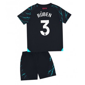 Manchester City Ruben Dias #3 Tredje Kläder Barn 2023-24 Kortärmad (+ Korta byxor)